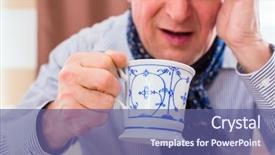  Presentation with old man - Presentation theme featuring tea to cure bad cold background and a ocean colored foreground