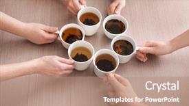  Presentation with people unity - PPT layouts with tea together at table unity background and a coral colored foreground