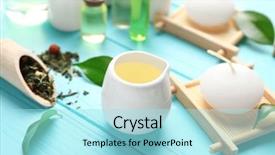  Presentation with blue spa - PPT layouts consisting of composition with tea tree oil background and a arctic colored foreground