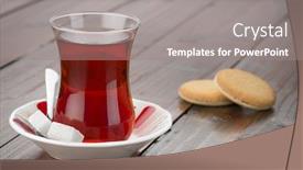  Presentation with biscuit - Beautiful presentation featuring tea with biscuit backdrop and a gray colored foreground