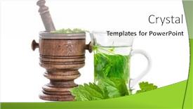  Presentation with tea - PPT layouts featuring tea with fresh nettles on white background background and a white colored foreground