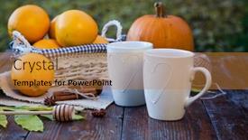  Presentation with tea leaves - Beautiful PPT layouts featuring tea-with-lemon-honey-oranges backdrop and a gold colored foreground