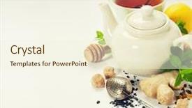 Presentation with ginger - Colorful slide deck enhanced with tea with mint ginger backdrop and a cream colored foreground
