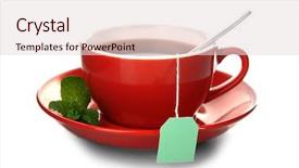  Presentation with tea leaves fresh green leaf - Audience pleasing presentation design consisting of tea with mint leaves backdrop and a  colored foreground