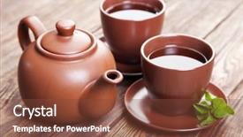  Presentation with mint - Beautiful PPT theme featuring tea with mint backdrop and a tawny brown colored foreground