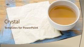  Presentation with tea cup - Amazing presentation theme having tea with napkin and pen backdrop and a  colored foreground