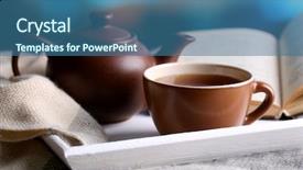  Presentation with cup of lemon tea - Cool new PPT layouts with tea with teapot and book backdrop and a  colored foreground