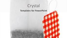  Presentation with red - Audience pleasing presentation consisting of teabag-with-red-checkered-label backdrop and a white colored foreground