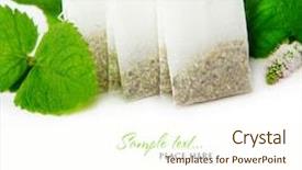  Presentation with teabags - Presentation with teabags and fresh mint leaves background and a cream colored foreground