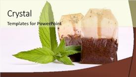  Presentation with tea leaves - Amazing slide set having teabags fresh mint leaves - tea backdrop and a  colored foreground