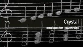  Presentation with border of music notes - Theme featuring blackboard with musical notes close background and a wine colored foreground