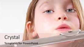  Presentation with flute - PPT theme enhanced with teach kids decipline - girl playing silver flute background and a  colored foreground