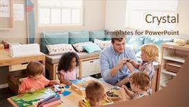  Presentation with montessori - Theme with working at tables in montessori background and a lemonade colored foreground
