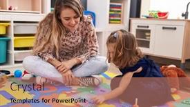  Presentation with maths - Presentation with teacher-and-toddler-playing background and a coral colored foreground