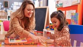  Presentation with maths - Presentation consisting of teacher-and-toddler-playing background and a coral colored foreground