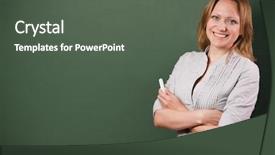  Presentation with teacher - Presentation theme having teacher at the blackboard background and a dark gray colored foreground