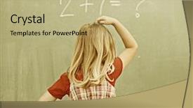  Presentation with activity - Cool new presentation theme with teacher blackboard - cheerful kids at school room backdrop and a mint green colored foreground