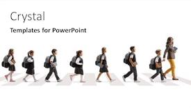  Presentation with pedestrian crossing - PPT theme consisting of teacher-crossing-road background and a white colored foreground