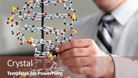  Presentation with teacher - Cool new presentation with teacher-examining-dna-model backdrop and a tawny brown colored foreground