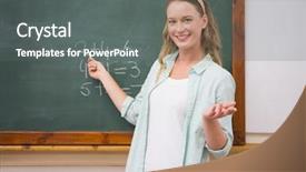  Presentation with maths percentage - Slide set with teacher explaining maths in blackboard background and a gray colored foreground