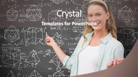  Presentation with black teacher - Colorful slide deck enhanced with teacher explaining maths in blackboard backdrop and a gray colored foreground