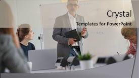  Presentation with economics - Beautiful theme featuring teacher giving economics class using backdrop and a soft green colored foreground