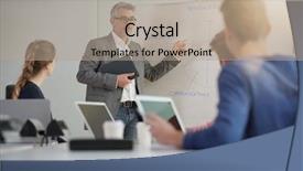  Presentation with economics - Slide deck featuring teacher giving economics class using background and a coral colored foreground