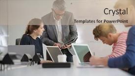  Presentation with economics - Theme consisting of teacher giving economics class using background and a mint green colored foreground