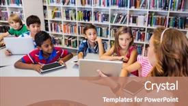  Presentation with teacher lesson plan - Theme consisting of teacher having lesson to children background and a coral colored foreground