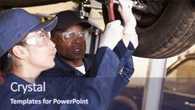  Presentation with safety training - PPT layouts with teacher helping student training background and a ocean colored foreground