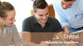  Presentation with helping - Amazing slides having job training - teacher helping students with assignment backdrop and a  colored foreground