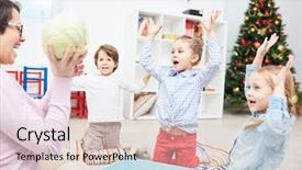  Presentation with kids hand sanitizer - Audience pleasing presentation theme consisting of teacher holding cabbage and describing backdrop and a  colored foreground