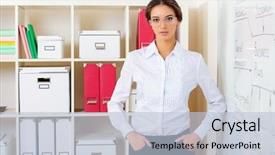  Presentation with staff meeting - PPT layouts with teacher hr - business coach trains company staff background and a light blue colored foreground