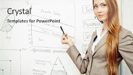  Presentation with business training - Presentation enhanced with teacher hr - business woman making a presentation background and a  colored foreground