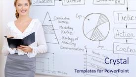  Presentation with business training - Cool new PPT layouts with teacher hr - business woman making a presentation backdrop and a  colored foreground