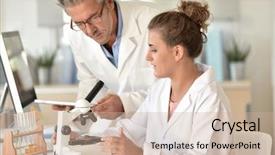  Presentation with medical teacher - Audience pleasing PPT layouts consisting of teacher in biology training backdrop and a soft green colored foreground