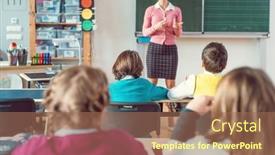  Presentation with black students - PPT theme enhanced with teacher-in-class-with-fourth background and a coral colored foreground