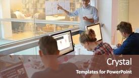  Presentation with teaching - Presentation enhanced with teacher in classroom teaching economics background and a tawny brown colored foreground