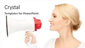  Presentation with happy smiling woman dental health - Cool new PPT layouts with teacher leader coach - happy woman in white shirt backdrop and a white colored foreground