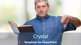  Presentation with teacher - Cool new presentation theme with teacher man reading a book backdrop and a ocean colored foreground