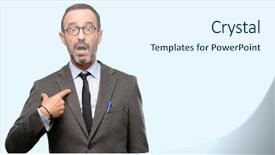  Presentation with teacher - Slide deck enhanced with teacher man using glasses happy background and a sky blue colored foreground