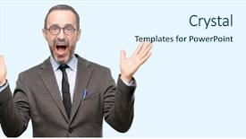  Presentation with teacher - Colorful slide set enhanced with teacher man using glasses happy backdrop and a sky blue colored foreground