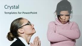  Presentation with nanny - Slide deck with nanny teacher mother woman child background and a sky blue colored foreground