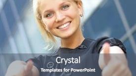  Presentation with urban - Audience pleasing theme consisting of teacher motivation - happy businesswoman over urban background backdrop and a ocean colored foreground