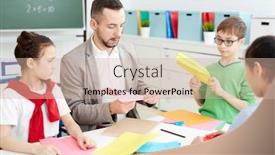  Presentation with paper planes - Presentation theme featuring his class at lesson background and a soft green colored foreground