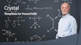  Presentation with black teacher - Presentation with teacher portrait and black board background and a dark gray colored foreground