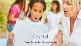  Presentation with summer camp show - Slide set consisting of teacher-practices-acappella-singing background and a sky blue colored foreground