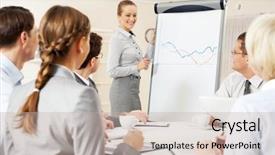  Presentation with new joining - Presentation design featuring teacher presentation - photo of successful businesswoman presenting background and a soft green colored foreground