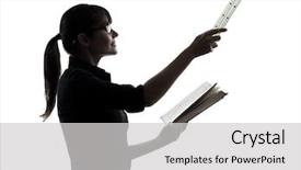  Presentation with teacher - Presentation theme enhanced with teacher presentation holding ruler silhouette background and a  colored foreground