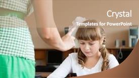  Presentation with teacher - Cool new presentation theme with teacher rebukes schoolgirl about mobile backdrop and a  colored foreground